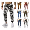 Cor camo camuflagem calças de carga homens mulheres casuais streetwear bolsos jogger azul tático sweatpants hip hop calças 201118