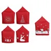 Chair Covers Bell Print Christmas Cover Snowman Non-woven Fabric Dining Decoration Santa Claus Pattern Elk