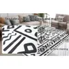 Soft and Stylish Black Area Rug - Washable, Non-S Pile Faux Wool Rug for Living Room, Dining Room, Bedroom - Vintage Design