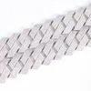 Miami Avondmaal Mode Massief Zilver 20MM Breed 4 Rijen Moissanite Ketting Cubaanse Link Chain voor Ropper