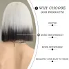 Perücken 7JHH -Perücken kurze Straight Ombre Blonde Bob Perücken für Frauen tägliche Party natürliche Mode Synthetische schwarze Haar Perücken mit flauschigen Pony