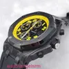 AP Relógio de Pulso Cronógrafo Royal Oak Offshore Série 42mm Máquinas Automáticas 26176FO Forjado Carbono Bumblebee Relógio Esportivo Masculino