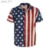 Men's Casual Shirts America Hawaiian Flag Men Fashion Shirts For Man weed Clothing 3D Printed Beach Short Sleeve Y2k Vintage Clothes Blouse Flower 240402