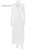 Elegant 2024 en chique mooie korte puff mouw maxi jurk prom feestjurk outfits zomer lange witte jurken voor vrouw 2023 es