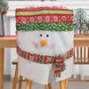 Stoelhoezen vakantiedecoratie feestelijke cover Snowman Santa Claus voor eetkamer Merry Christmas Stoelen