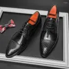 Kledingschoenen Luxe Lakleer Herenmode Zakelijk Kantoorschoen Italiaanse Oxfords Derby Puntschoen Bruiloft Formele Loafers