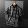 5A Mens Camisas Curtas Letra B Cavalo Bordado Blusa Shorts Manga Camisas Cor Sólida Slim Fit Casual Roupas de Negócios Camisa Múltipla 24ss Primavera Verão Top Tee 01