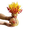 Декоративные цветы из сушеной пшеницы, смола, счастливая сумка, ваза, цветочная композиция, свадебное украшение с искусственными стеблями для супер