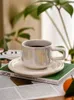 Muggar Nordic Party Non-Disposable Table Seary Tea Cup Set Ceramic Coffee With Saucer Blandade färger eftermiddag för par