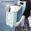 Laundry Bags Collapsible Basket With Carry Handle Plastic Hamper Wall Mounted For Bedroom And Bathroom Dirty Clothes