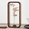 Vases Solid Wood Test Tube Vase Living Room Transparent Glass Tabletop Decoration Walnut Hydroponic Flower Device