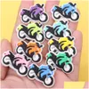 Skondelar tillbehör Moq 20pcs PVC Cartoon Colorf Motorcykel dekoration charm spänne trospinnar knappar dekorationer för band armel dhszo