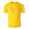 Mäns T -skjortor Shining Stars Line Art O Neck Bomullsskjorta Män och kvinna unisex Summer Kort ärm Designad Casual Tee M02091