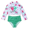 Set Kids Girl Long Manches High Waist Bikini Rash Guard Upf50 + Suncreen Sweet SweinSuit Nawmelon Childwwurs de maillot de bain Little Girl Bath