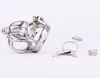 Stainless Steel Male Cock Cage Metal Penisring Curved Testicle Restraints Gear Devices with Urethral Catheter Plug Sex8905459