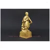 Decorative Figurines Company SHOP OFFICE Home GOOD Mascot Protection-Vietnam Hero Chen Xing Dao Tran Hung Brass Portrait Statue