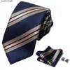 Designer Tie Mens Business Formal Dress Evening Evening Fashion Square Scarf Cufflink Combination Suit OM3E