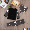 Ensembles de vêtements mignon né bébé fille garçon vêtements cerf hauts t-shirt à manches longues pantalon chapeau décontracté casquette 3pcs tenues ensemble automne 3319395 drop dhsqr