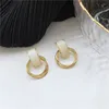 Boucles d'oreilles à clous en résine pour femmes, Vintage, mat, en métal, à la mode, pendantes, bijoux tendance, automne hiver 2024