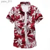 Chemises décontractées pour hommes Summer Shirts Arrivée Men Nouvel imprimé de mode Short Shirts Hawaiian Fleur décontractée Slim Fit Shirts plus 7xl 240402