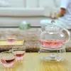 Juego de té de kung fu de vidrio resistente al calor con tetera con filtro y juego de tazas de té, tetera de flores transparente, venta al por mayor