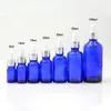 Botellas de almacenamiento Aceite esencial Vidrio azul con cuentagotas Botella de pipeta líquida de viaje Lucifugal recargable