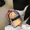 Mochila holográfica pequenas mochilas para meninas adolescentes moda laser pvc mochila escolar feminina 2024