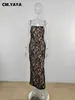 Casual Dresses CM. Women Strapless High Waist Sleeveless Long Maxi Dress Summer Lace Sexy 2024 Night Club Party Vestido