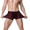 Cuecas homens boxers shorts roupa interior preto lce seda alta estiramento esportes respirável moda bambu para