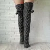 Boots Women Winter Warm Socks Cable Extra Long Boot Spanking Over Knee Thin Girls High Stocks Warm Models Ladies Fashion Knit