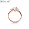 Anelli Tianyu Gems 7x5mm Moissanite Oval Women Anelli 14K/18K/PT950 Gioielli 3mm Round Diamond Diamond Real Rose Gold Anello di fidanzamento del matrimonio