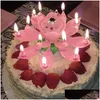 Altri articoli per feste per eventi Candele musicali di compleanno Decorazione per topper per torta Candele di fiori di loto Candele rotanti in fiore3310631 D Dhb6E