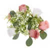 Dekoratif çiçekler gül çelenk tutucu düğün çelenk konik tutucular için tablo çiçek yüzüğü ipek