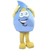 2024 Stage Performance Blue Rain Drop Mascot Costume Halloween Christmas Fancy Party Cartoon Character Outfit Suit Adult Women Men Dress Carnival Unisex Adults