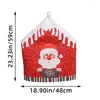 Stol täcker 2st jul älg bakåt omslag från borttagbar tvättbar jultomten snögubbskydd för kök matsal vardagsrum