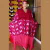 Vêtements ethniques Abayas Femmes Musulmanes Paillettes Tassal Bat Manches Robe Lâche Turquie Kaftan Africain Boubou Dubaï Arabe Fête Maroc Jalabiya