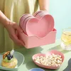 Plates 1 Set Heat-Resistant Stackable Multipurpose Heart-Shaped Desktop Spit Bone Dish Fruit Tray Kitchen Supplies