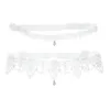 Giarrettiere 2 pezzi Giarrettiera da sposa Calze bianche Strass Cintura da sposa Ornamenti tessili Miss