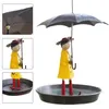 Autres fournitures d'oiseaux mignon mangeoire suspendue fille créative avec plateau de parapluie décoration de jardin en plein air oiseaux alimentation