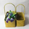 Panier cadeau tissé à la main avec algues 003L, panier à fleurs pour pique-nique en plein air, panier de rangement pour l'artisanat nordique