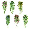 Decorative Flowers Morning Glory Wall Hanging Artificial Fake Plants Basket Flower String For Home Wedding Parties Backdrop Decoration