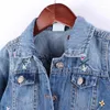 Jacken Frühling Herbst Stil Kinder Jeansjacke mit Blumenstickerei Mädchen Mantel Baby Mädchen Jeans Casual Rock Mode