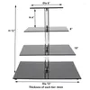 ベーキング金型4ティア4ティアスクエアカップケーキスタンド階層式デザートケーキホルダー結婚式の誕生日パーティーベビーシャワーとクリスマスに最適