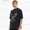 Мужские футболки Мужские футболки Frog Drift Vintage Summer Strtwear Негабаритные свободные футболки с рисунком орла в виде животных High Strt Футболка для мужчин T230512 Y240402