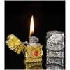 Новая керосиновая зажигалка с узором Kailong, креативная пятисторонняя гравировка, ветрозащитная керосиновая сетка, красная зажигалка, аксессуары для сигарет