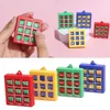 Party Favor 4Pcs/Set Mini Tic Tac Toe Toy With Key Ring Pendant Toys Colourful Portable Birthday Gift For Kids