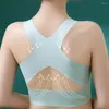 Bras Ring Solid Color Cross Beauty Back Crop Top For Women Butterfly Seamless Push Up Bra Gathered Front Closure Tank