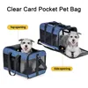 Cat Carriers Portable Large Carrier Bag Breathable Mesh Anti-Lost Pocket Smooth Zipper Pet Out Pouch Puppy Travel