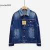 2024 Spring and Automne Nouvelle marque à tendance Fushen Big M Dyeing Dyeing Broidered Denim pour hommes femmes