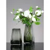 Vases créatifs gris fumé carré verre vase salon fleur arrangement lumière luxe moderne décoration de la maison